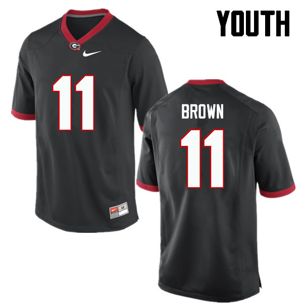 Georgia Bulldogs Youth Keyon Brown #11 Black Stitched College UGA Football Jersey 23QL018DI